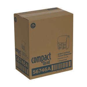 Georgia Pacific, Compact Quad 4-Roll, Coreless Bath Tissue Dispenser, Gray
