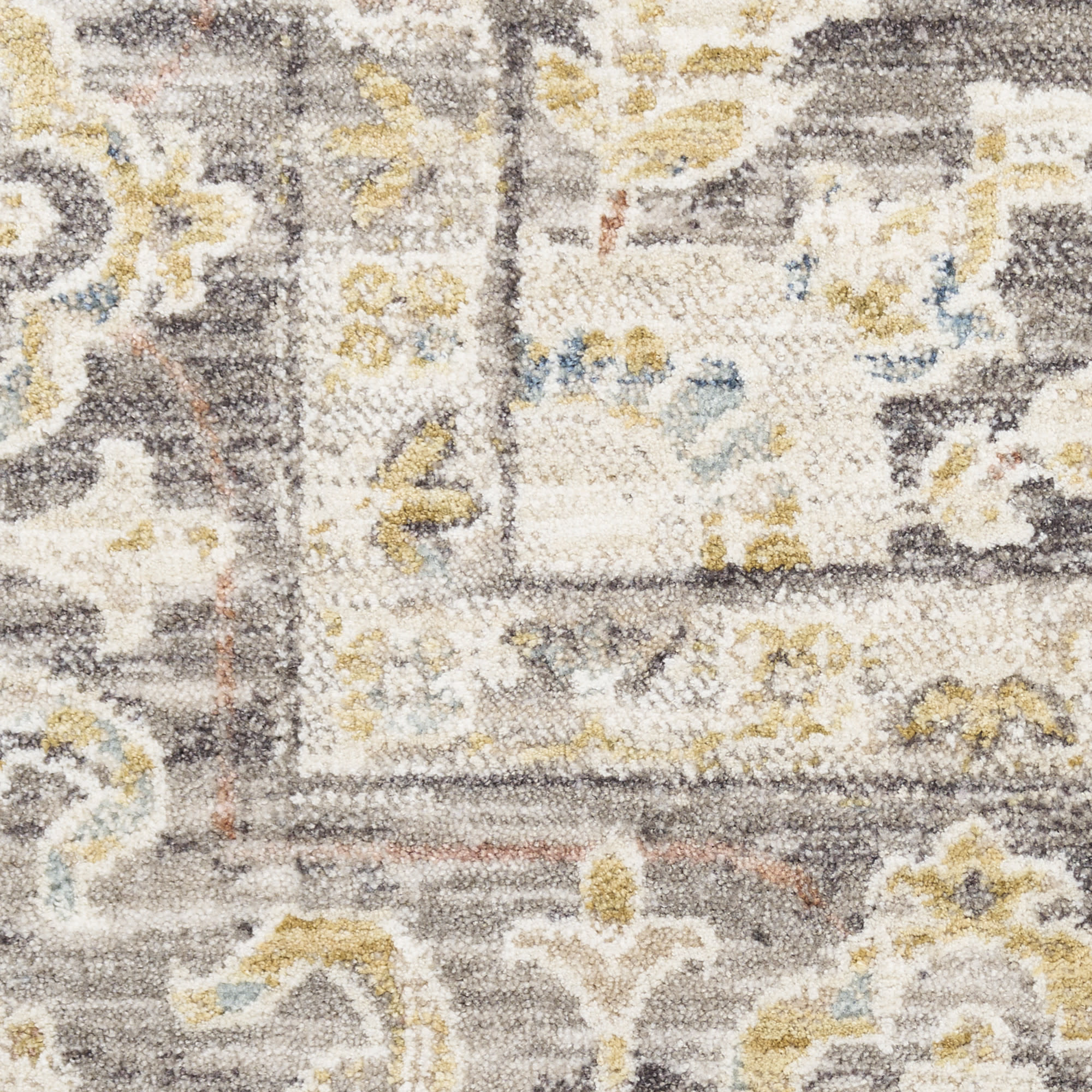 Nourison Antique Fusion 2'2" x 10' Ivory Charcoal Vintage Indoor Rug