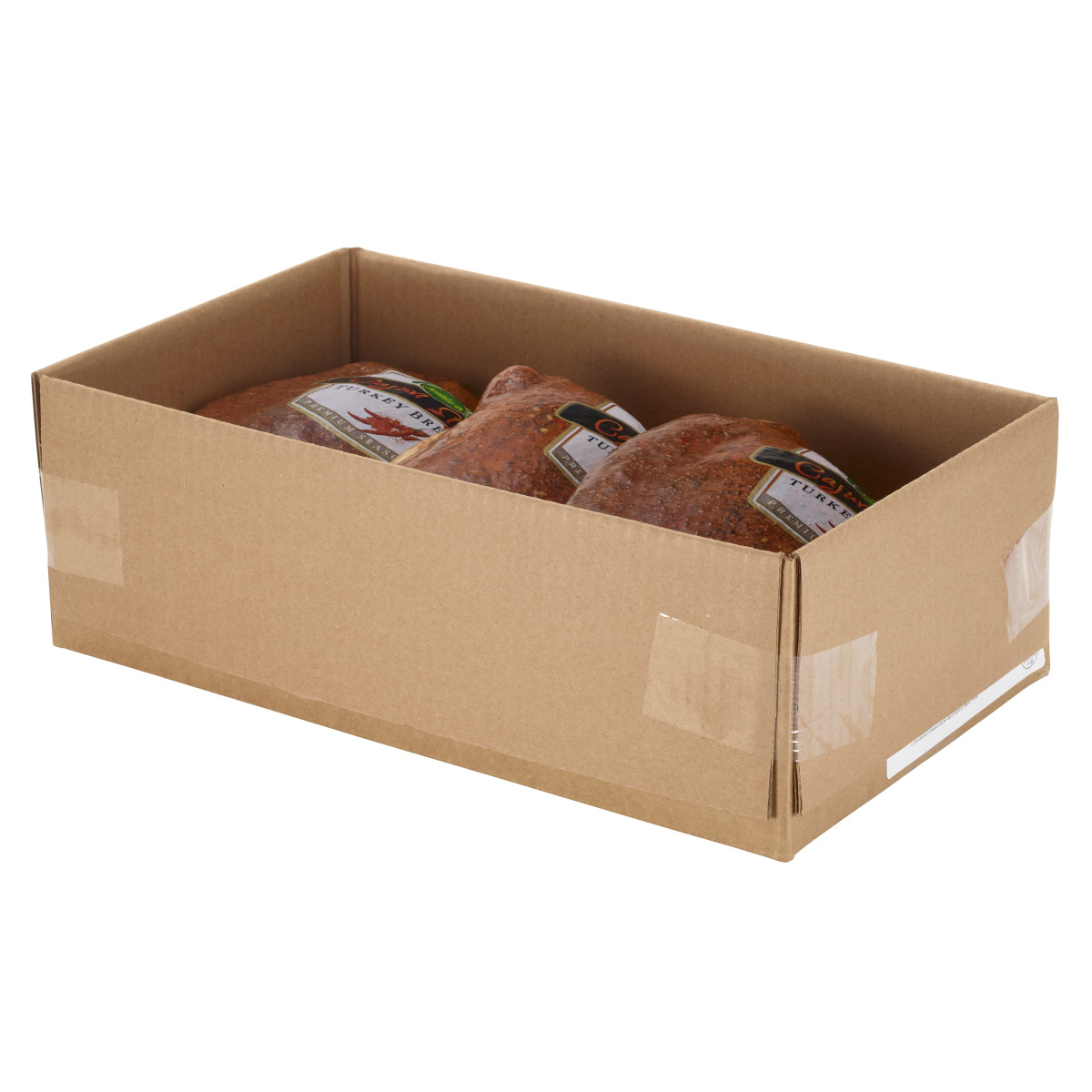 JENNIE-O(r) Premium Seasoned Cajun Style Turkey Breast, 3pc . C1RM - Front Right Open Case (Hi Res)