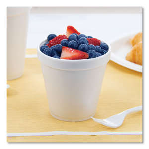 Dart, Hot or Cold Insulated Foam Food Containers, Squat, 16 oz, White