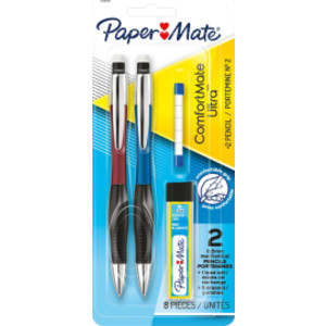 Paper Mate&reg; Comfort Mate Ultra Mechanical Pencil Set, 0.5mm, HB #2, Assorted Colors, 4 Count