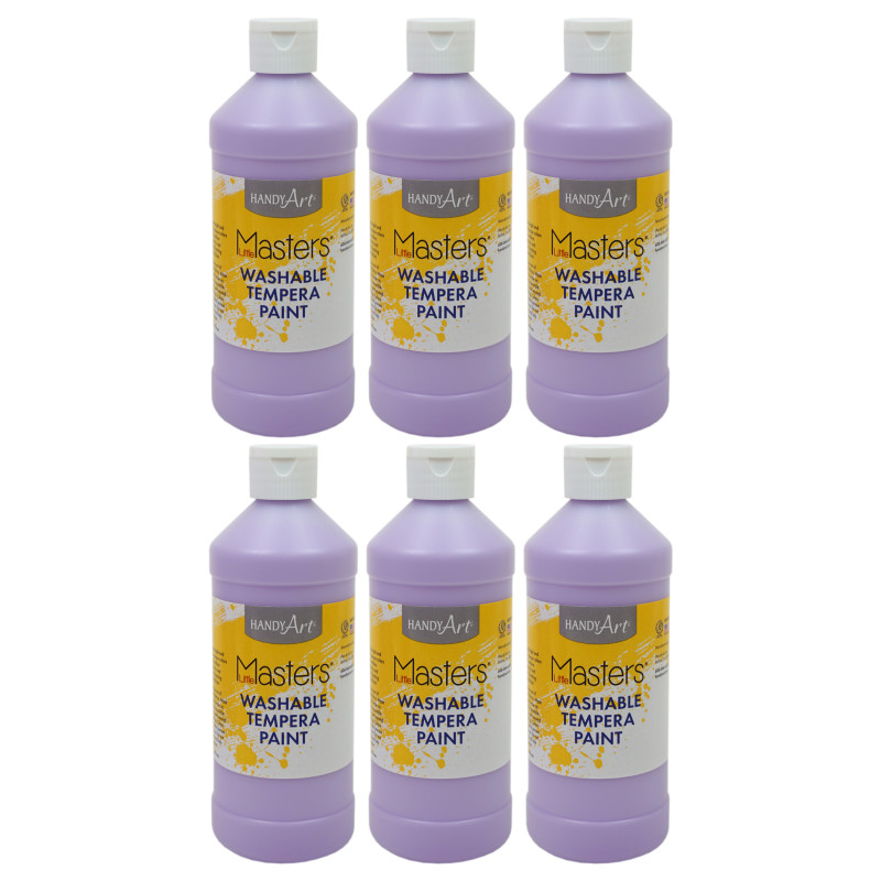 Little Masters® Washable Tempera Paint, 16 oz., Light Purple, Pack of 6