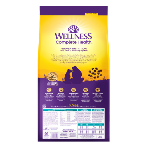 Wellness Complete Health  Whitefish & Sweet Potato back packaging