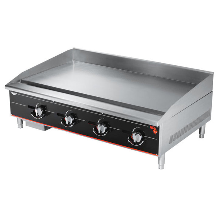 48-inch heavy-duty flattop gas griddle with thermostatic controls