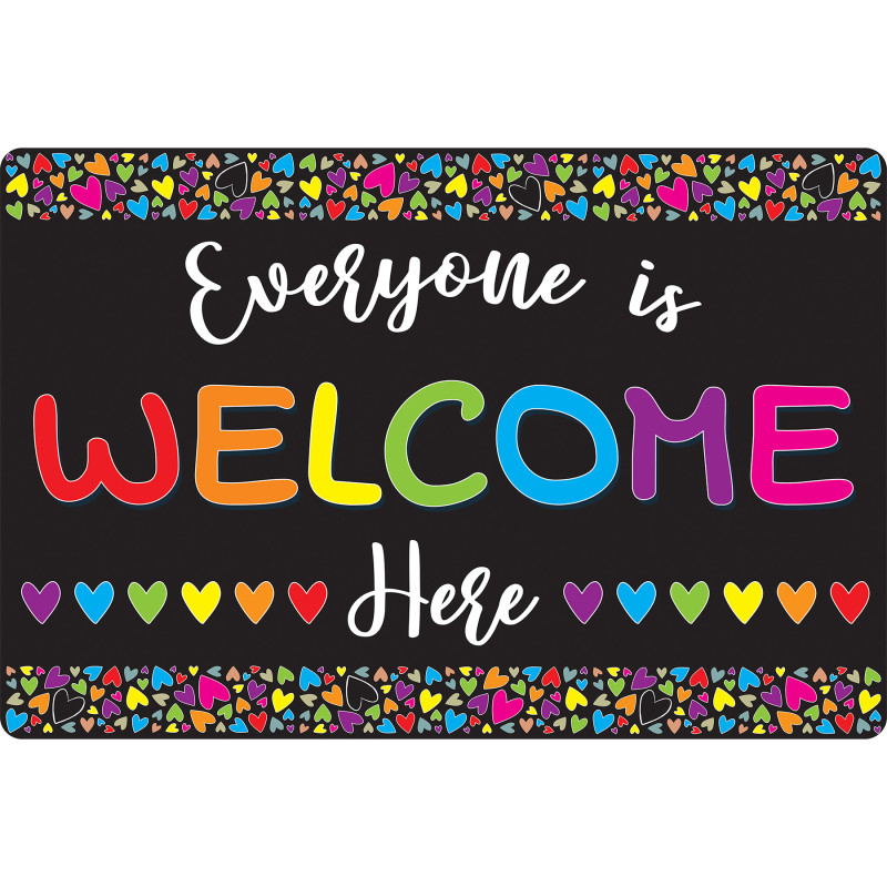 Computer Mouse Pad, 8" x 10", Everyone is Welcome Here, Hearts