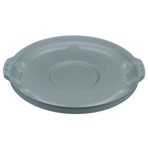 Rubbermaid Commercial, BRUTE, Self-Draining, Round, Resin, 10 gal, Gray, Receptacle Lid