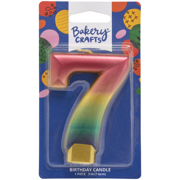 7 Metallic Numeral Candles