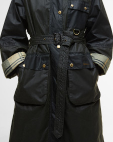 Trenchcoat Milda Waxed Fern/Sage/Ancient Tartan