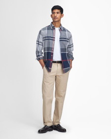 Dunoon Tailored Long-Sleeved Shirt Blue Granite