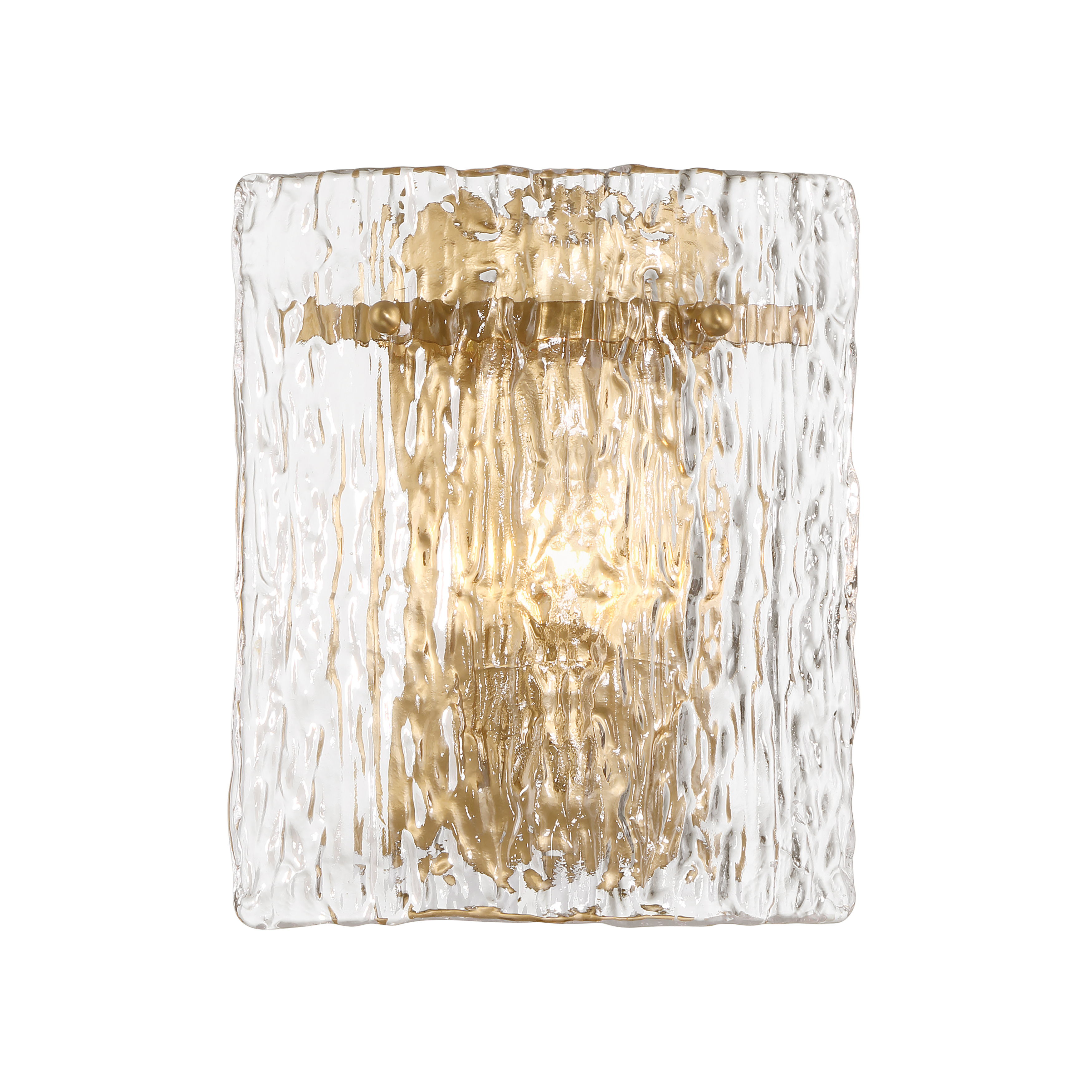 The Brookstreet wall sconce combines warm legacy brass finish with artisan handmade glass for a refined look. At 11" high, it's perfectly scaled for bathrooms, hallways, and intimate spaces requiring sophisticated accent lighting. - alternate view