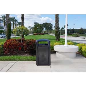 RUB3975BK, Rubbermaid Commercial,  Landmark Series Classic Container,  Dome Top with Rigid Liner, 50 gal, Plastic, Black