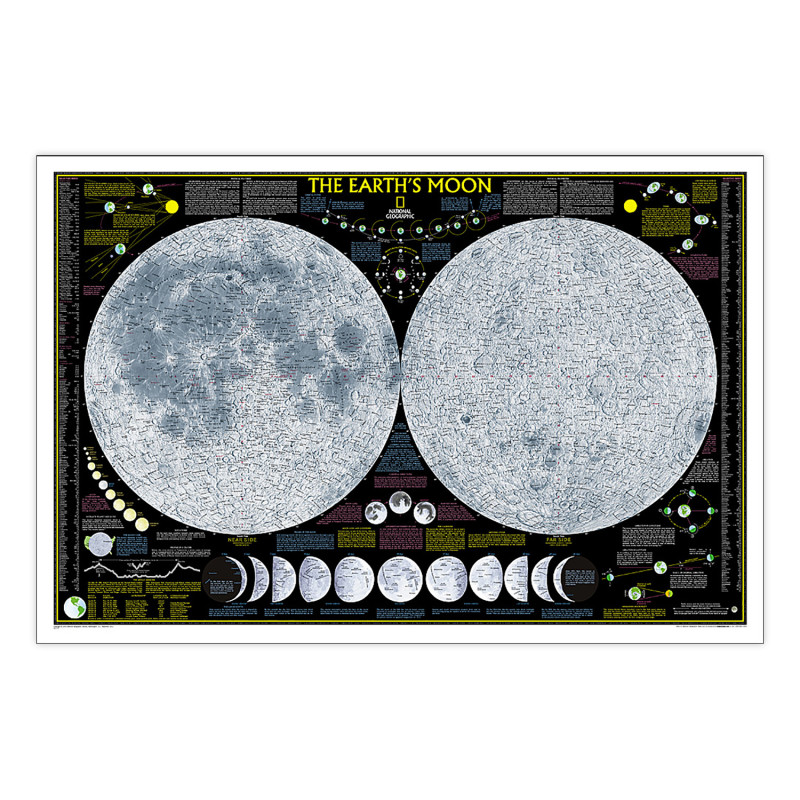 Earth's Moon Map, Laminated, 42.5" x 28.5"