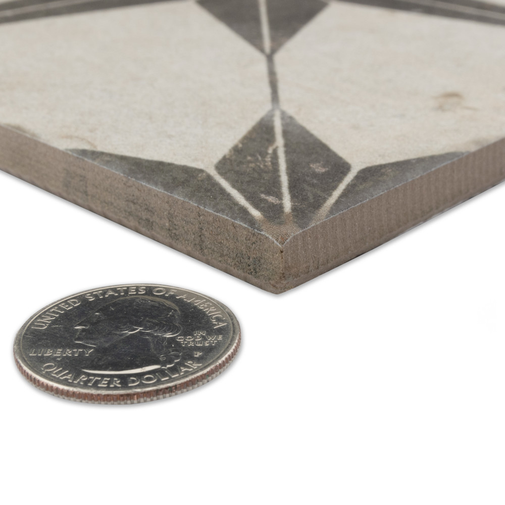 Kings Star Supernova Nero 17-3/4 in. x 17-3/4 in. Porcelain Floor and Wall Tile