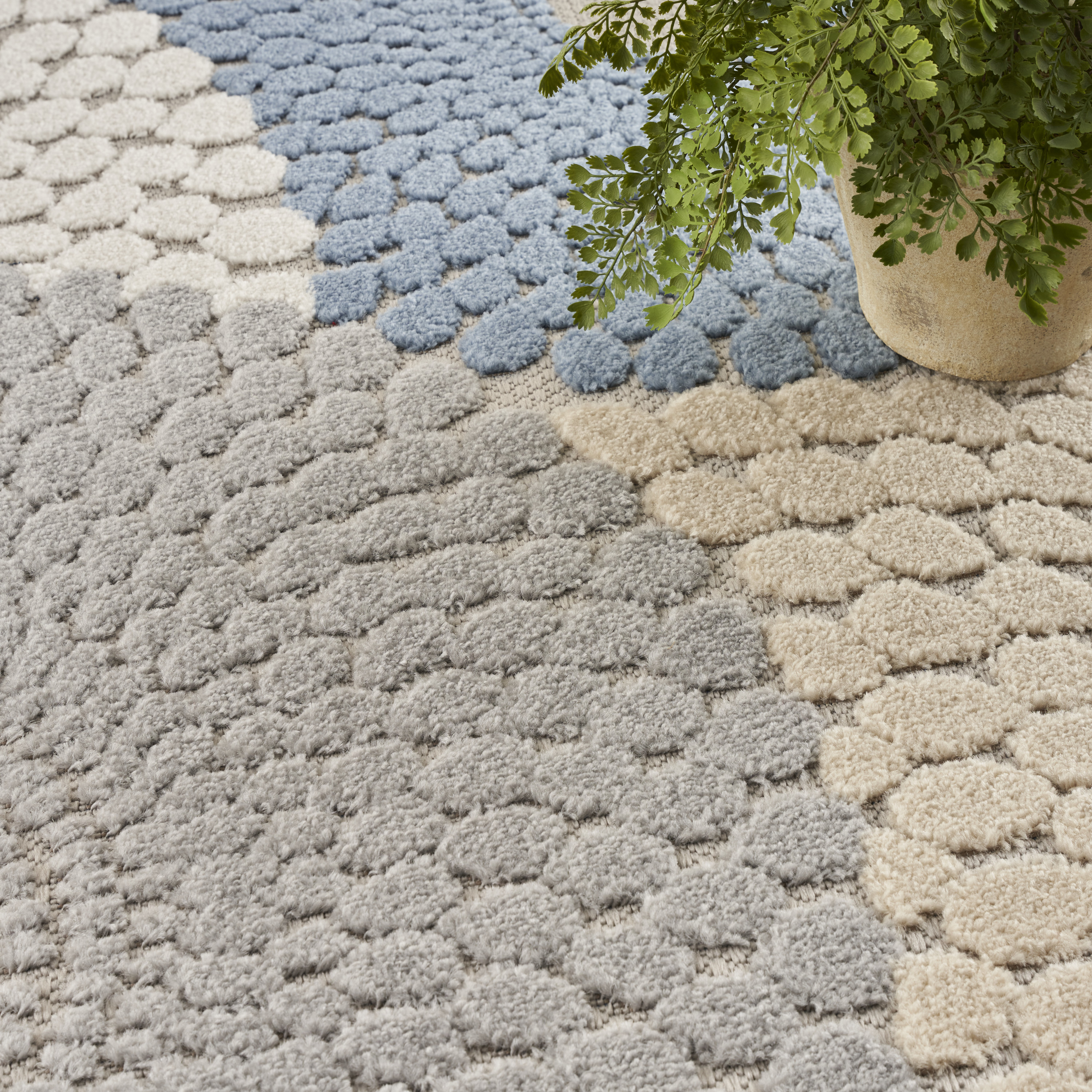 Nourison Aloha 6' x 9' Blue Grey Modern Rug