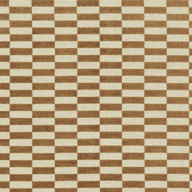 Textured brown-and-cream rectangular panels forming a tight checkerboard grid, repeating across the surface and covering the view, suggesting a flat, evenly lit patterned wall or floor.