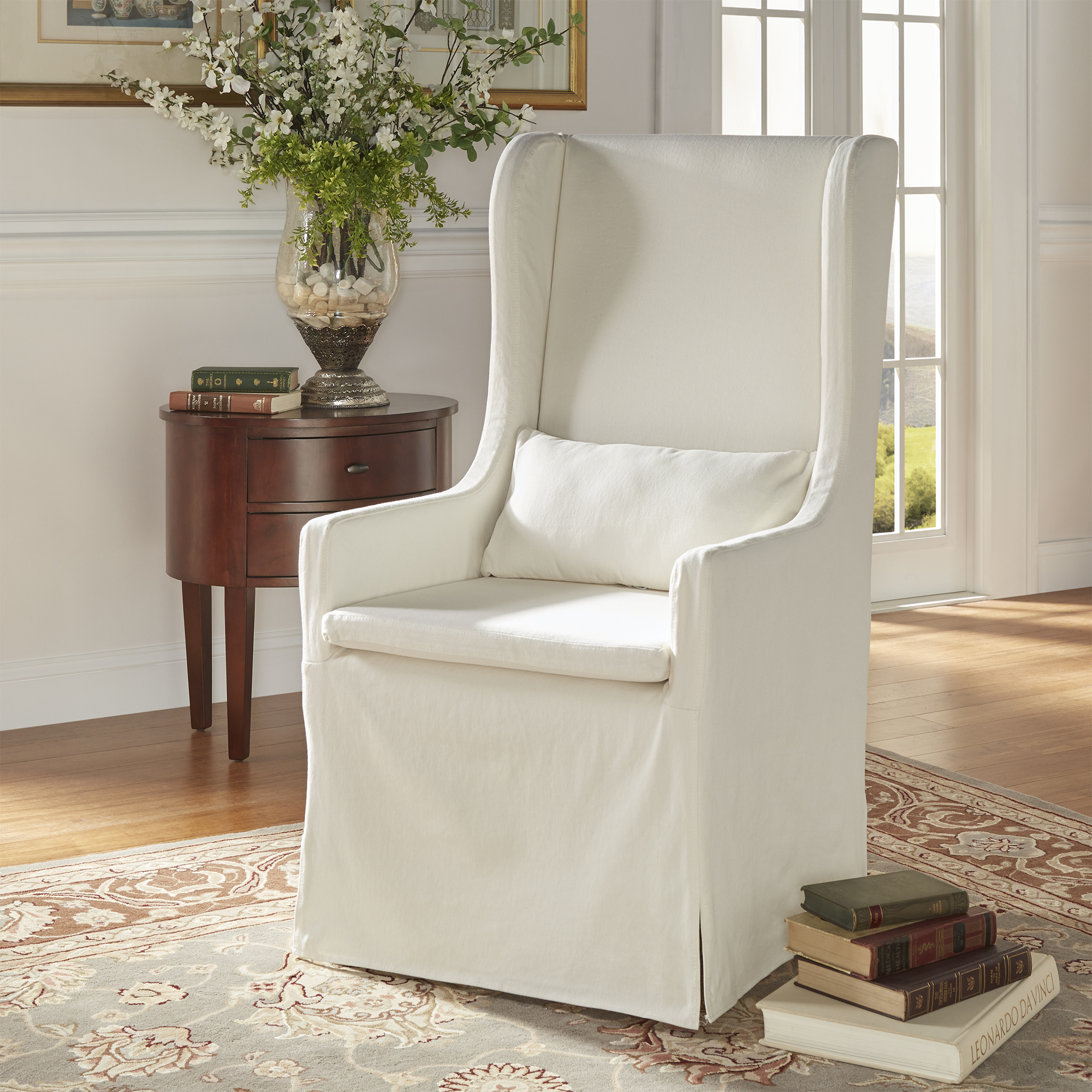 Slipcovered Wingback Parson Chair