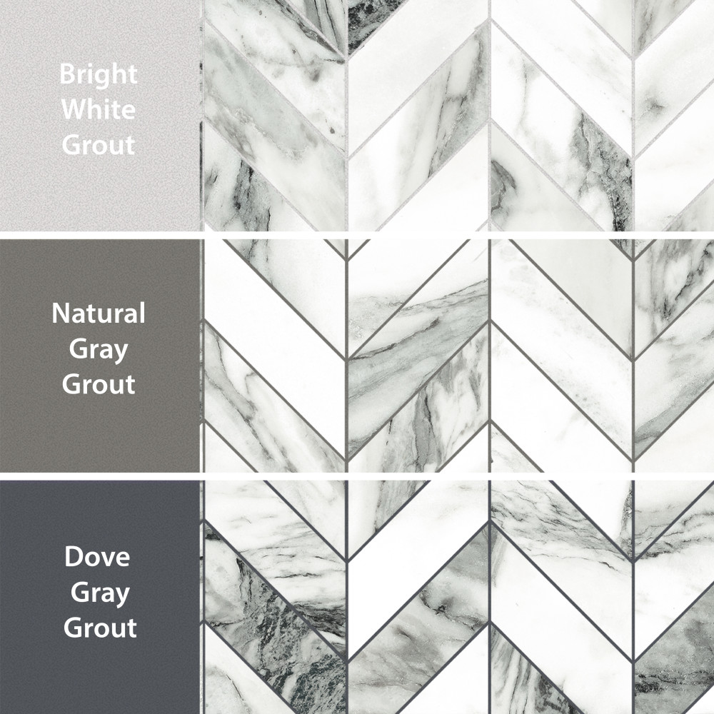 Touche Chevron Zebre 11-3/4 in. x 12-1/4 in. Porcelain Mosaic Tile