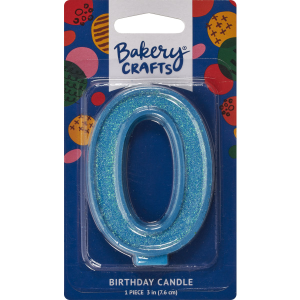 0 Glitter Numeral Candles