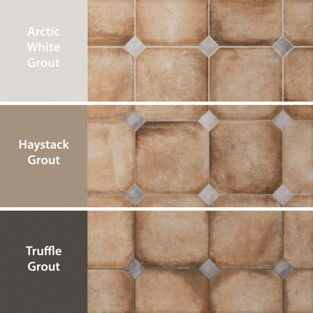 Laverton Octagon Natural with Taco Gris 7-7/8 in. x 7-7/8 in. Porcelain Floor and Wall Tile