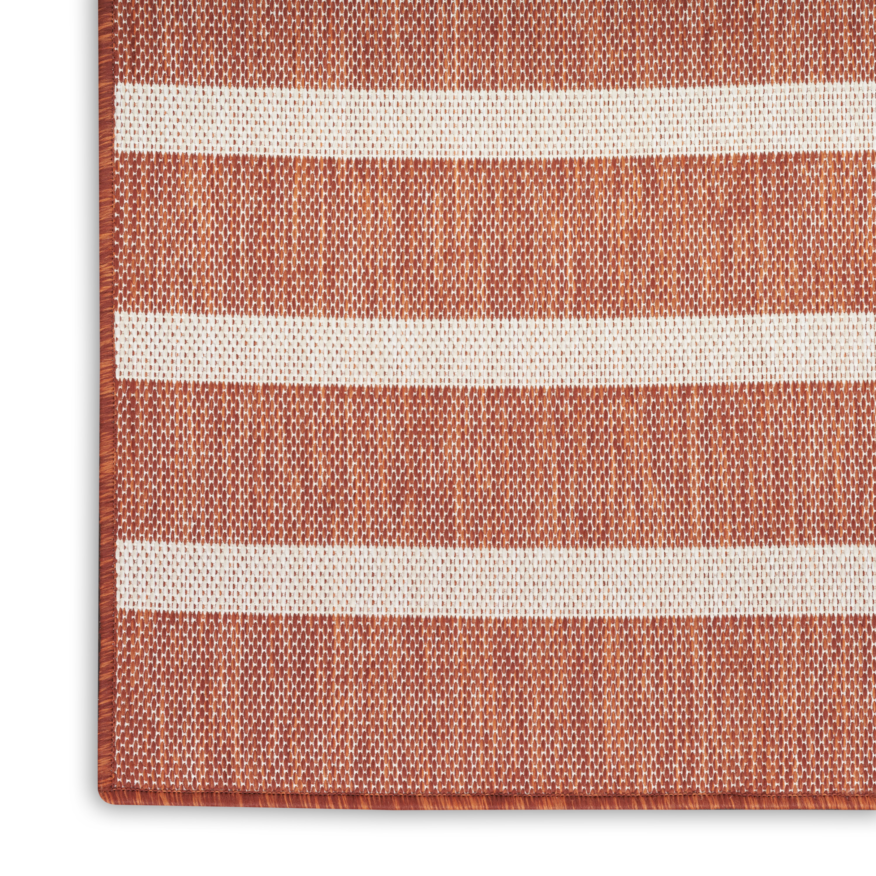 Nourison Positano 2'2" x 12' Terracotta Ivory Modern Rug