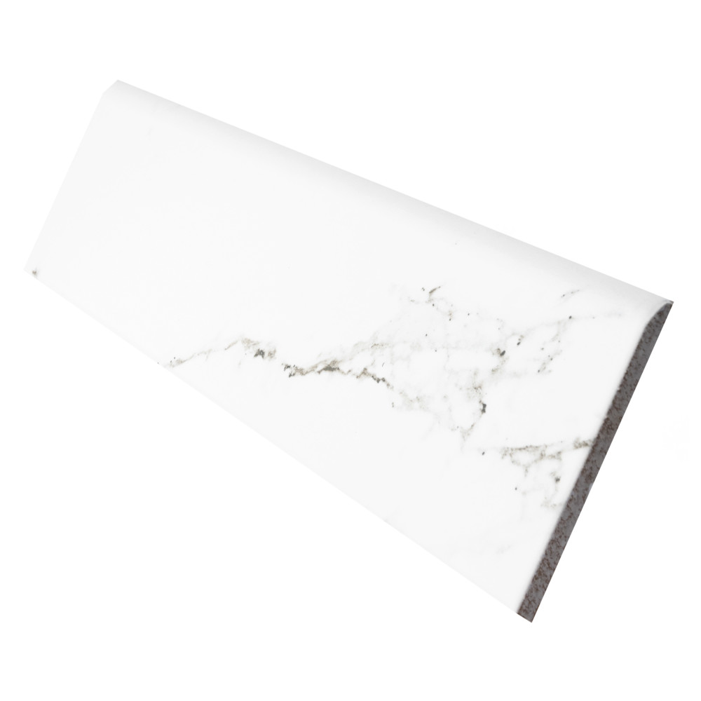 Timeless Calacatta Battiscopa 3-1/8 in. x 12-3/4 in. Ceramic Wall Trim