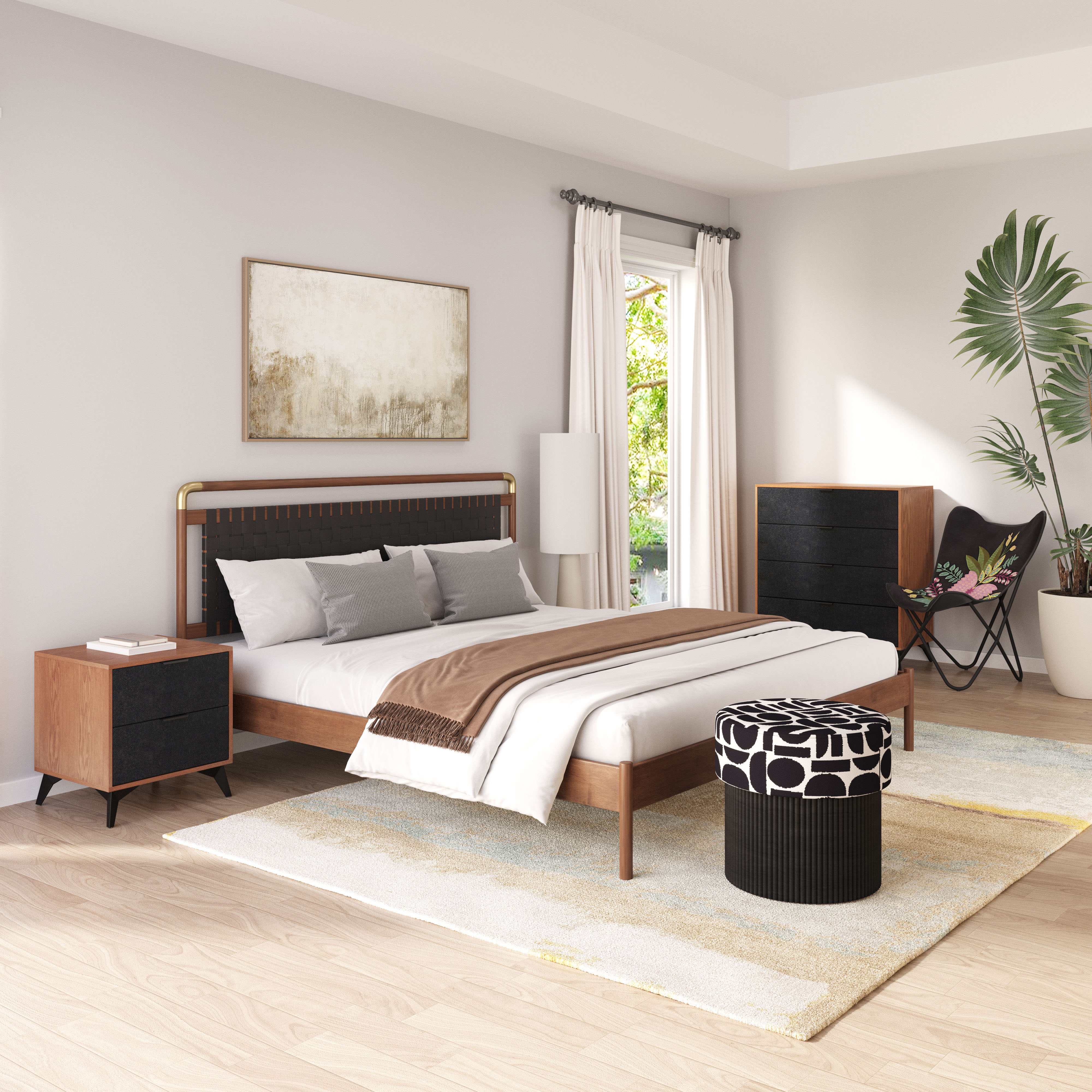 Zarif Nightstand Black & Walnut product image