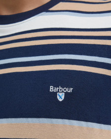 Aickmen Tailored Striped T-Shirt Navy