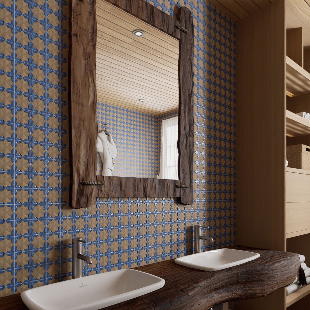 Tetuan Astre Terra Cobalt 12-1/8 in. x 21-7/8 in. Porcelain Wall Tile
