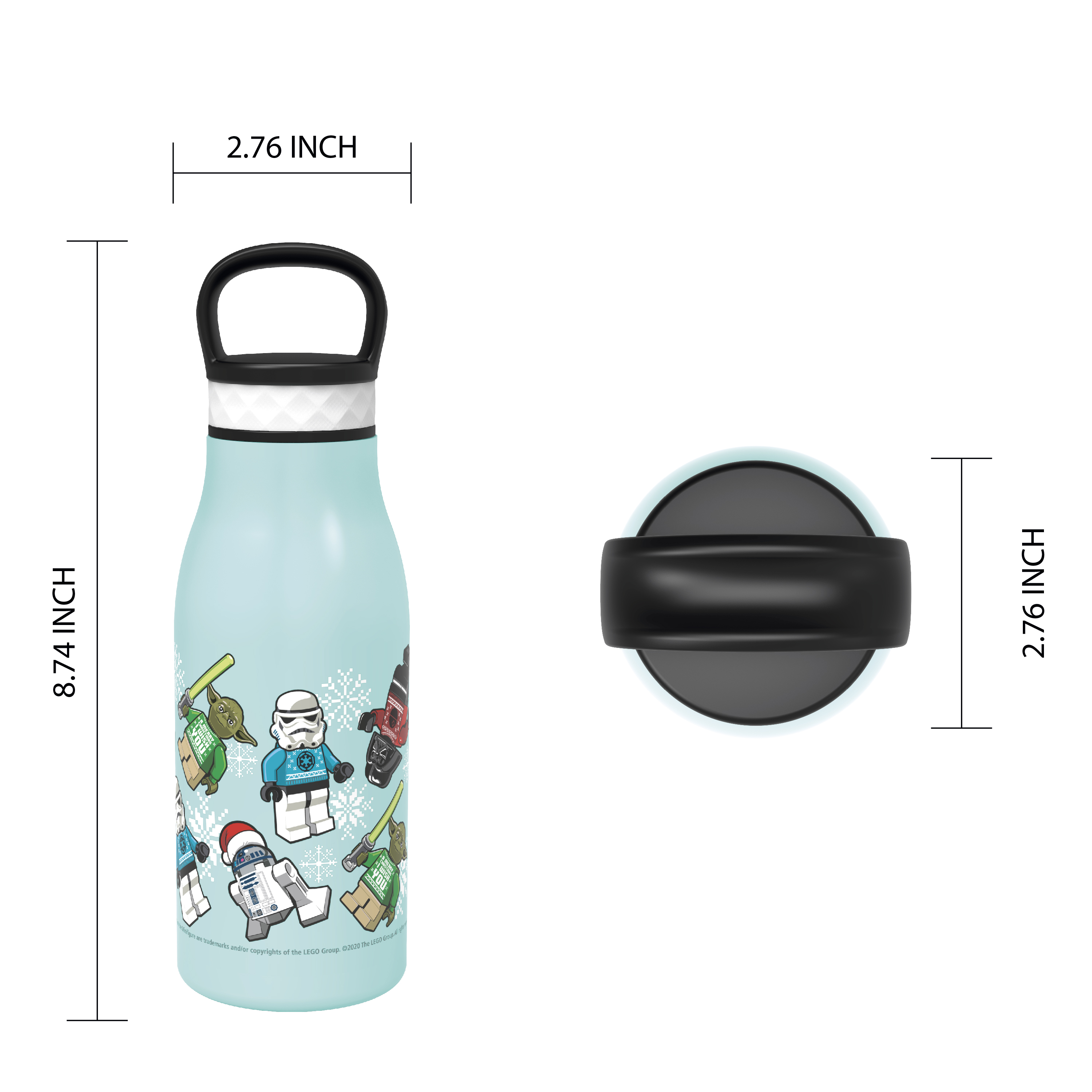Lego Star Wars 12 ounce Stainless Steel Vacuum Insulated Water Bottle, Darth Vader, Stormtroopers and Yoda slideshow image 7 Lego Star Wars 12 ounce Stainless Steel Vacuum Insulated Water Bottle, Darth Vader, Stormtroopers and Yoda slideshow image 7