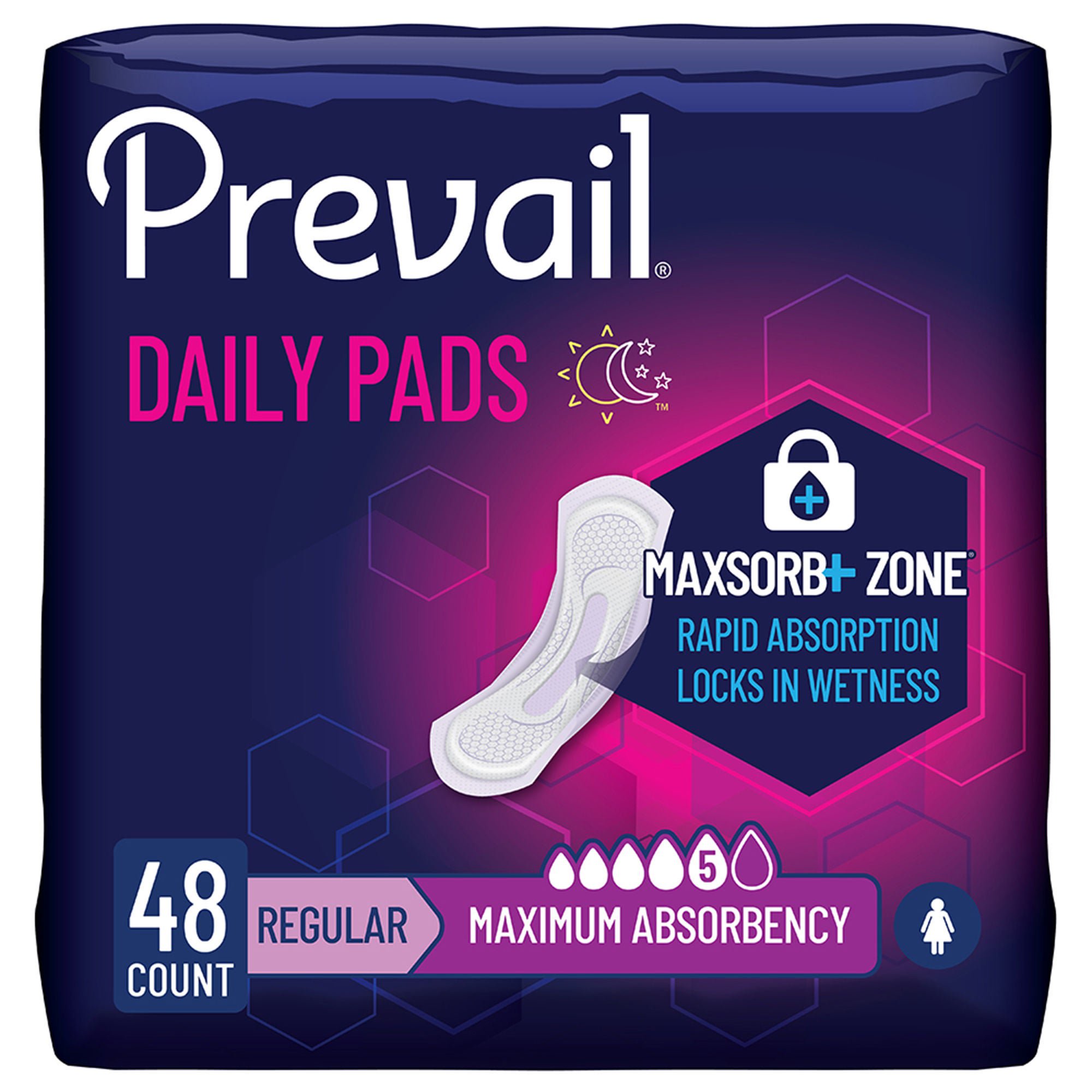Prevail® Daily Pads Maximum Bladder Control Pad, 11-Inch Length