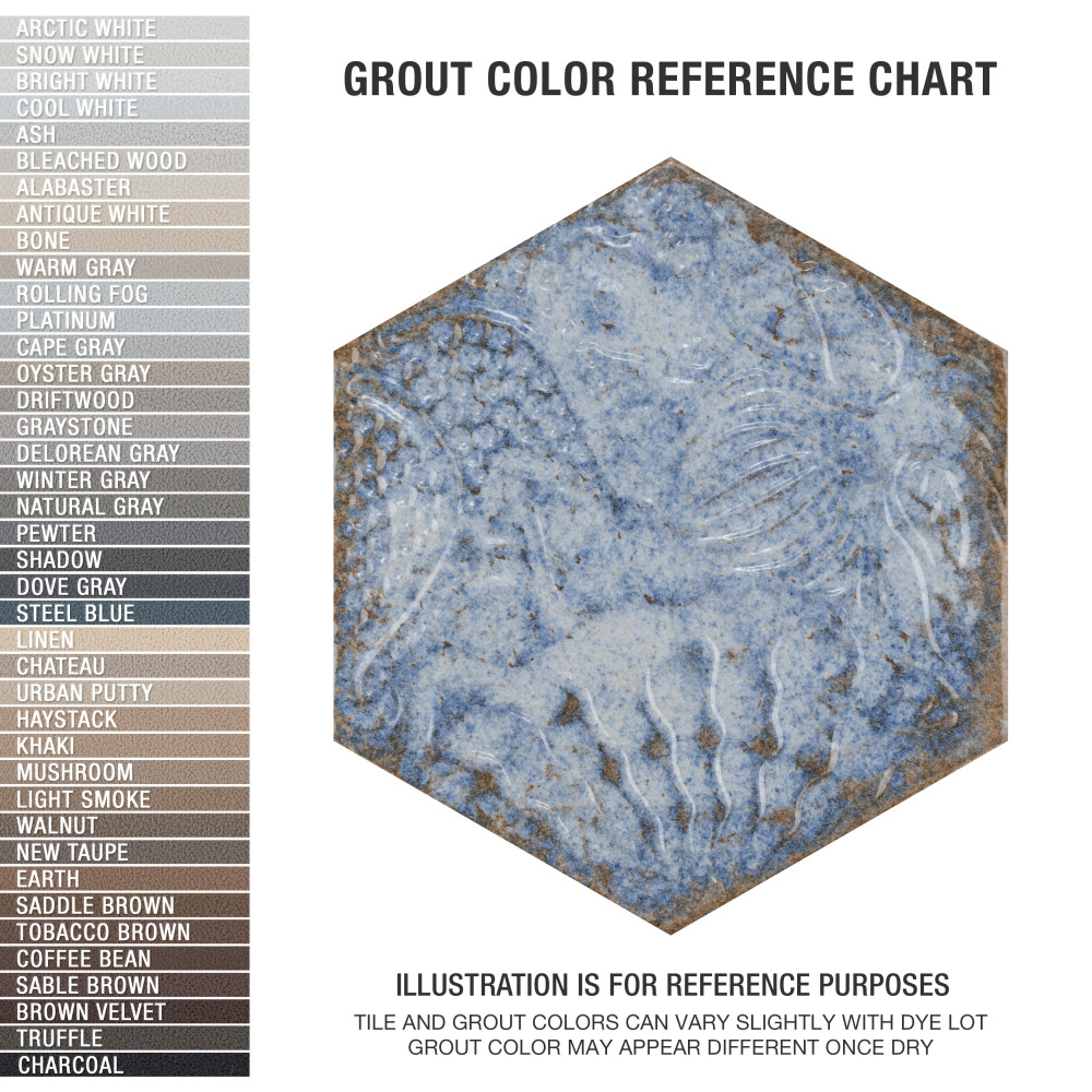 Gaudi React Hex Marina 8-5/8 in. x 9-7/8 in. Porcelain Floor and Wall Tile