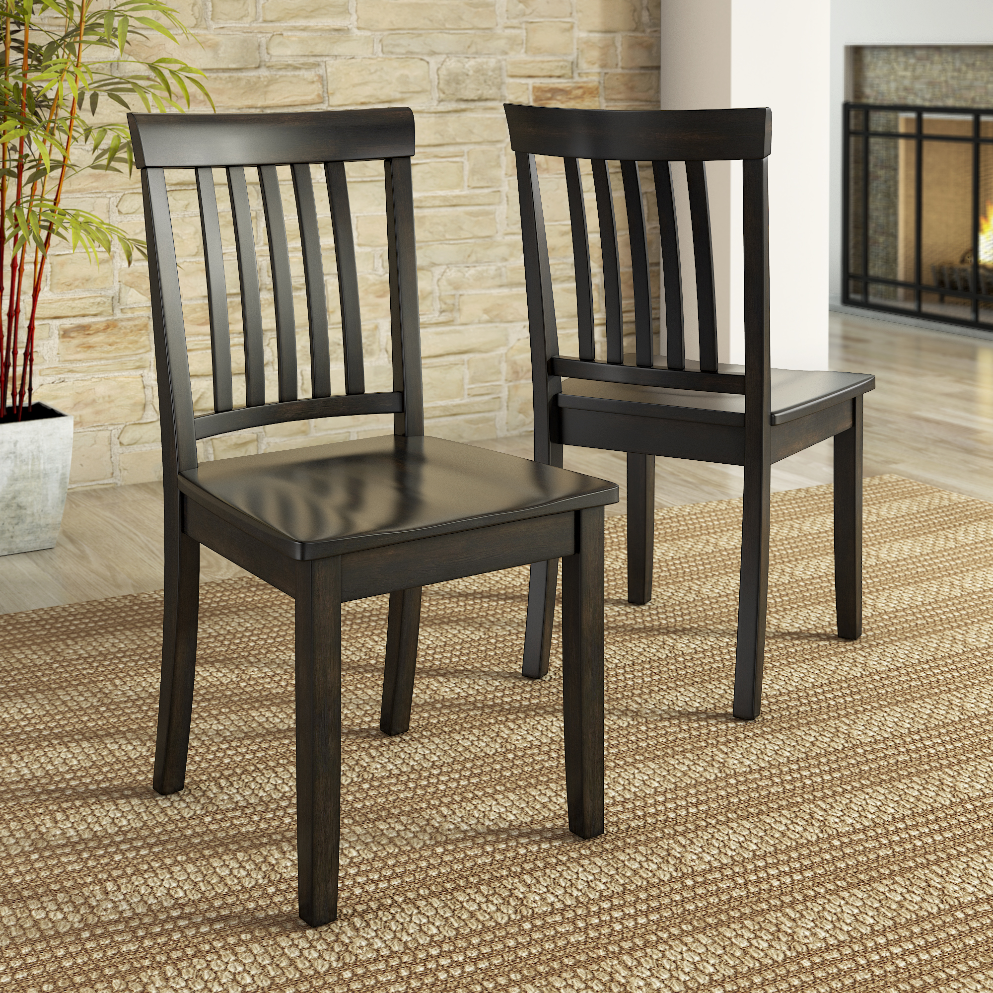 Mission Back Wood Dining Chairs (Set of 2)