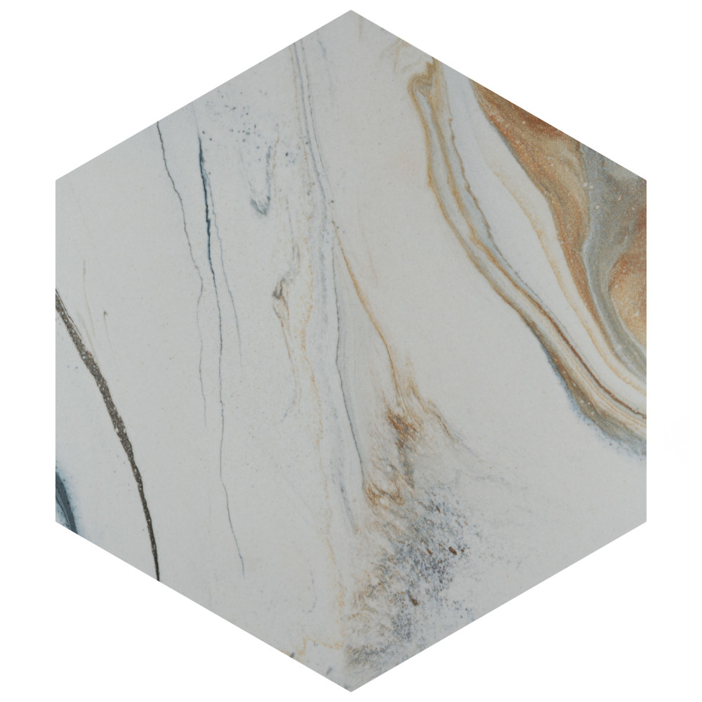 Marmaris Hex Sunset 8-5/8 in. x 9-7/8 in. Porcelain Floor and Wall Tile