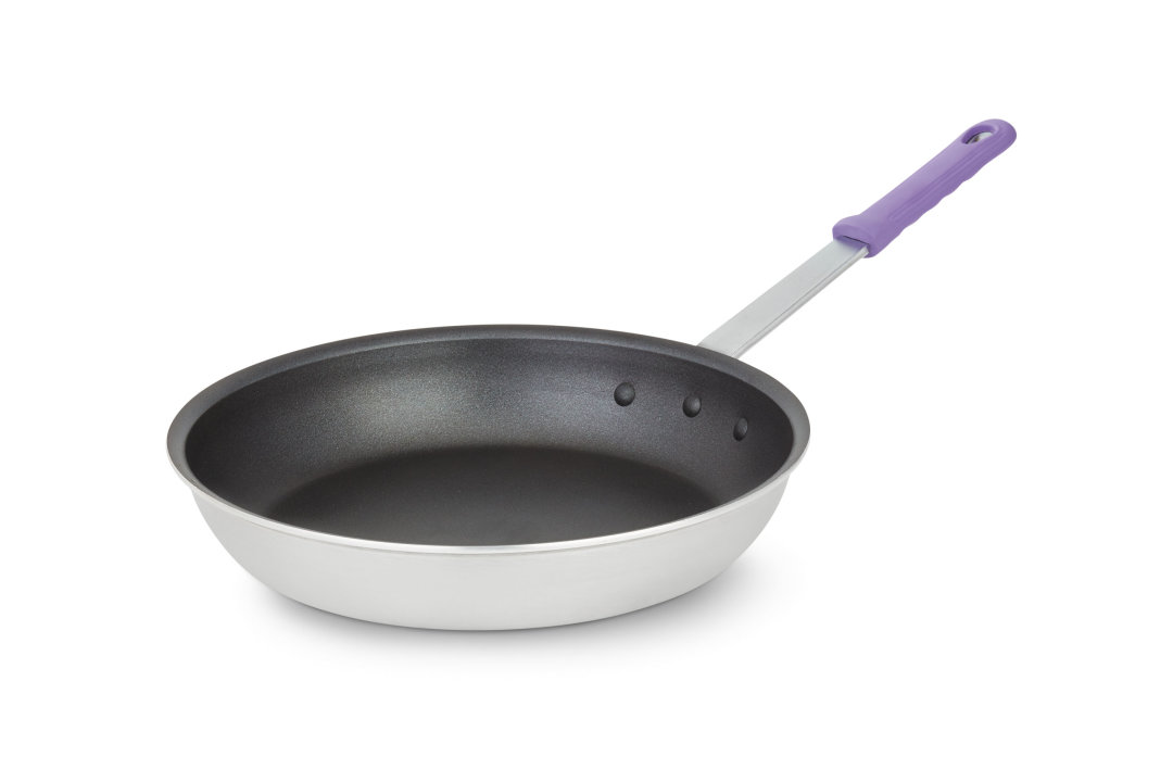 12-inch Wear-Ever® fry pan with SteelCoat x3™ nonstick coating and purple silicone handle