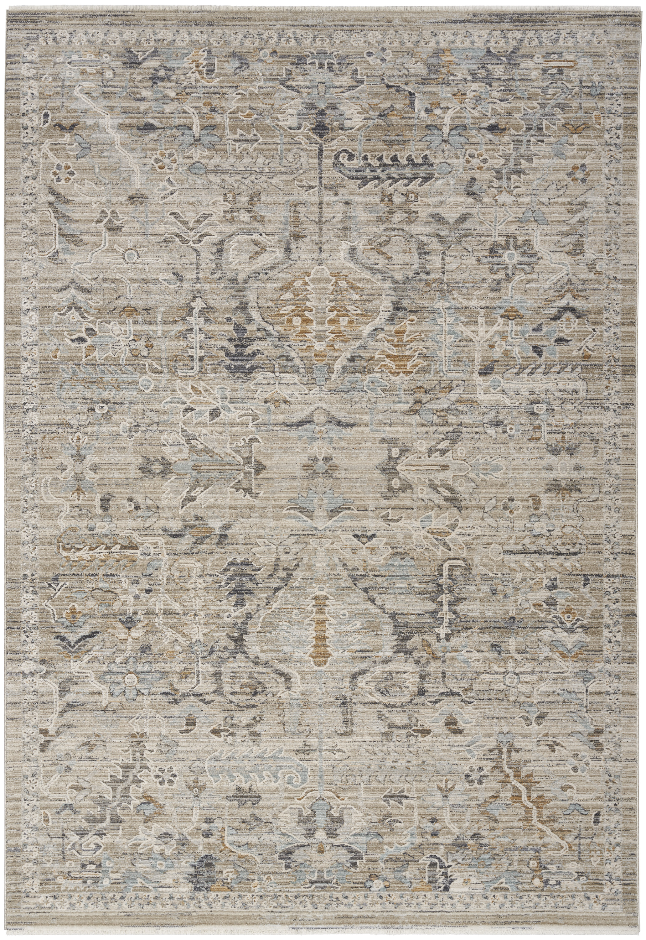 Nourison Lynx 5'3" x 7'10" Ivory Taupe Vintage Indoor Rug