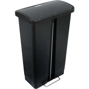 Rubbermaid Commercial, Streamline, Step-On, 13 gal, Resin, Black, Rectangle, Receptacle
