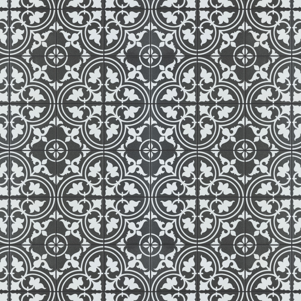 Harmonia Classic Black 13 in. x 13 in. Ceramic Floor and Wall Tile