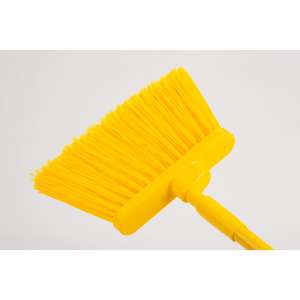 Carlisle, Sparta, 12in, Color Coded Duo-Sweep Flagged Angle Broom, Polypropylene Bristles, Yellow