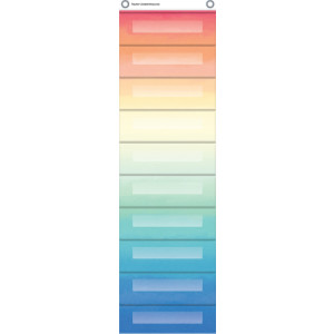 File Storage Pocket Chart, 10 Pockets, Watercolor, 14" x 58"