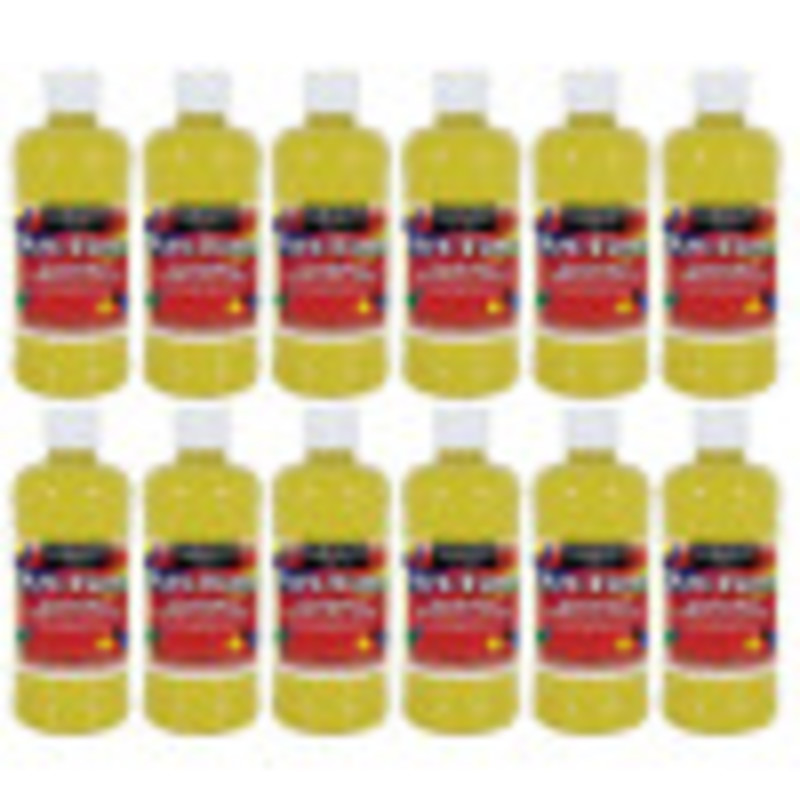 Art-Time® Washable Tempera Paint, Yellow, 16 oz., Pack of 12