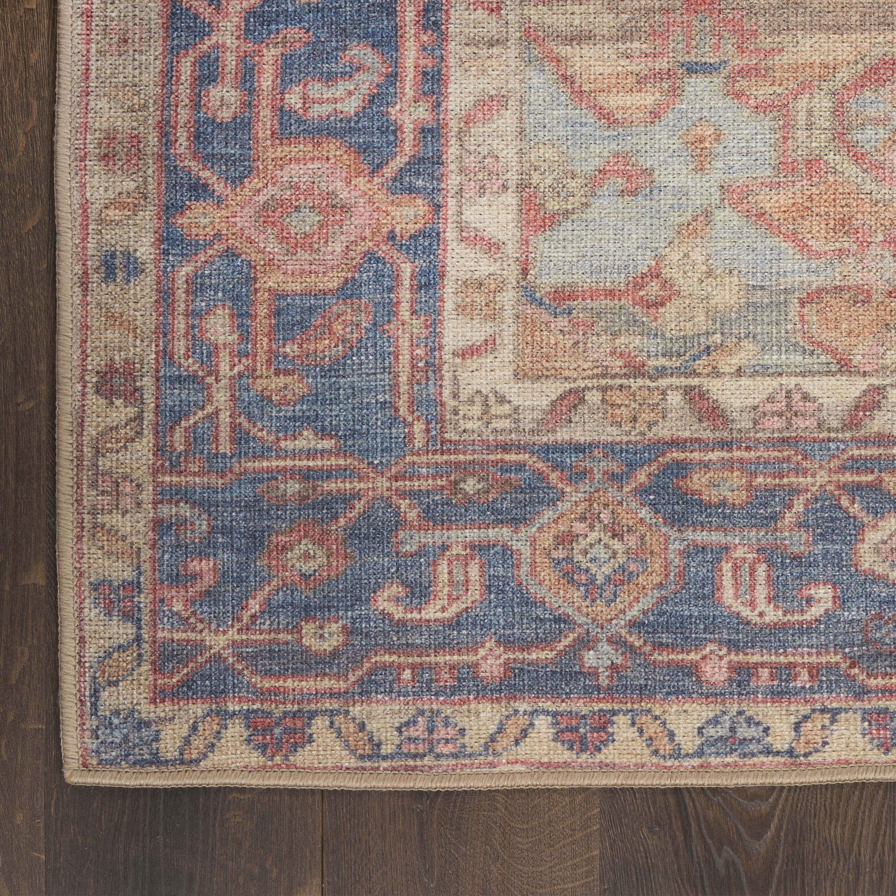 Nourison Vintage Washables 5'3" x 7'3" Blue Coral Vintage Indoor Rug