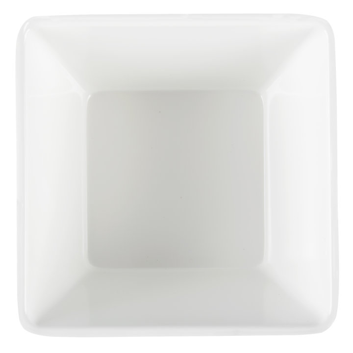 Small square melamine cubic display bowl in white