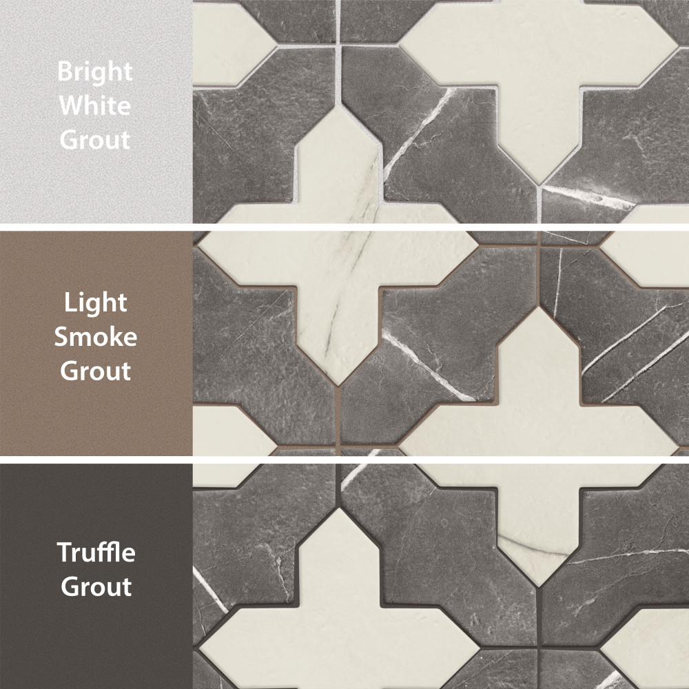 Istanbul Templar Shield Night with Day Cross 8-3/8 in. x 8-3/8 in. Porcelain Floor and Wall Tile