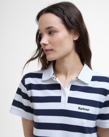 Ashbourne Striped Polo Shirt Navy Stripe