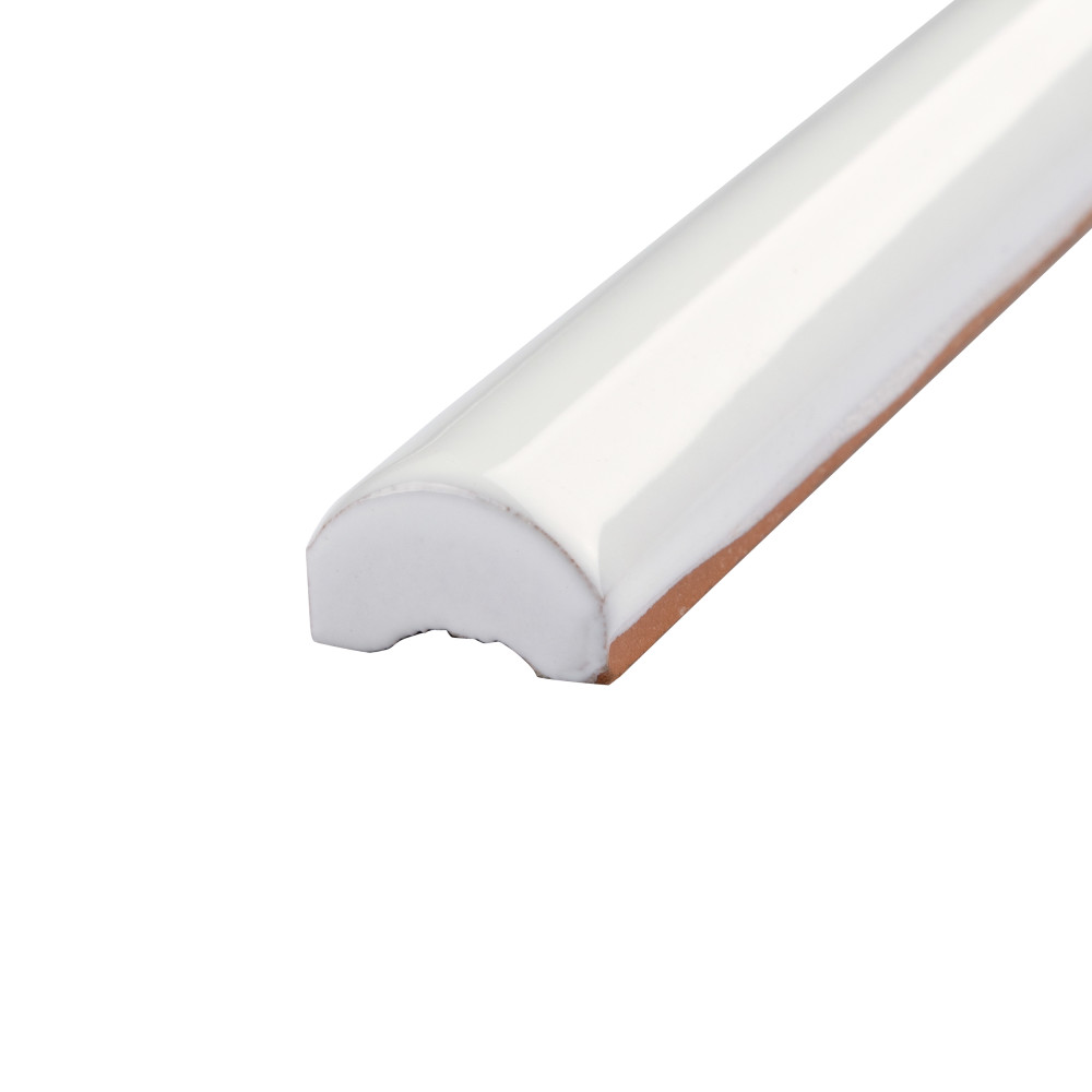 Santorini Torello Blanco 7/8 in. x 7-7/8 in. Ceramic Wall Trim