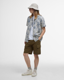 Falmouth Printed Regular Short-Sleeved Shirt Oatmeal