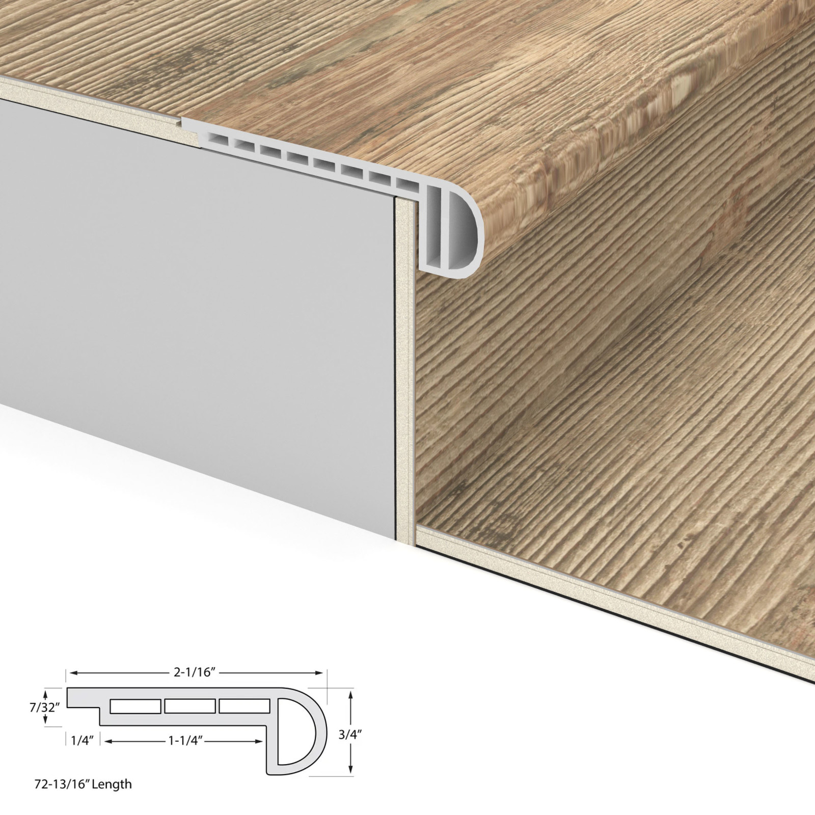 Weathered Ledge Stair Nosing Flush 6.5mm view 4