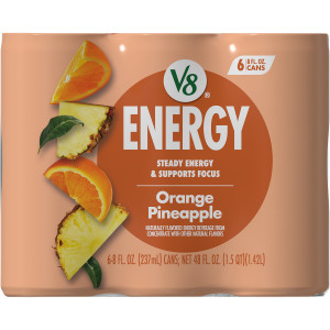 V8 +Energy® Orange Pineapple Juice Energy Drink, 8 fl oz Can (24 Pack)