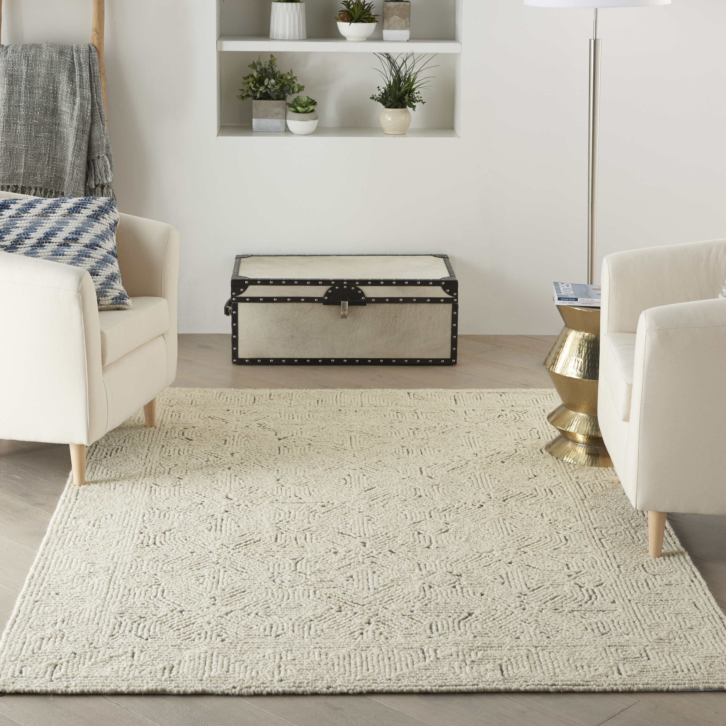 Nourison Colorado 3'9" x 5'9" Ivory Navy Modern Indoor Rug
