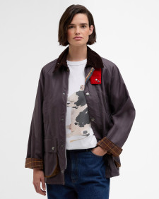 Paul Smith loves Barbour Oversized Bedale Waxed Jacket Grey Lilac